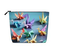 Origami Multicolor Papercraft Cranes Print Toiletry Bag Cosmetic Bag Large Capacity Travel Makeup Bag for Women for Daily Use Travel