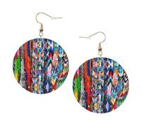 Origami Multicolor Papercraft Cranes Printed Leather Earring Set For Women, 1 Pair Lightweight Bohemian Pierced Earrings Jewelry Gift For Women Girls