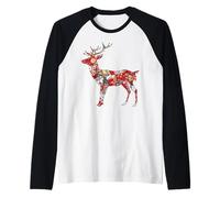 Origami Nara Deer Japanese Cherry Blossoms T Japan Raglan Baseball Tee