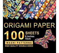 Origami Paper 100 Sheets 10 Different Washi Pattern Double Side Printed Bronzing Premium Quality