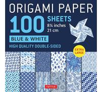 Origami Paper 100 sheets Blue & White 8 1/4" (21 cm): Extra Large Double-sided Origami Sheets Printed With 12 Different Designs - Instructions for 5 Projects Included