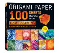Origami Paper 100 sheets Colorful Crystals 8 1/4" (21 cm): Extra Large Double-Sided Origami Sheets Printed with 12 Different Patterns (Instructions for 5 Projects Included)