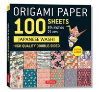 Origami Paper 100 sheets Japanese Washi 8 1/4" (21 cm): Extra Large Double-sided Origami Sheets Printed With 12 Different Designs - Instructions for 5 Projects Included