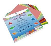 Origami Paper 100 Sheets Small Square Origami Sheets Traditional Japanese Origami Folding Paper Double Sided 10 Brights & Pastels Colours for Adults & Kids (Small - 12cm x 12cm - 5 Pack - 500 Sheets)