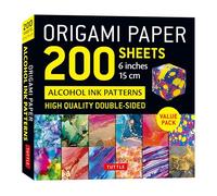 Origami Paper 200 sheets Alcohol Ink Patterns 6" (15 cm): Tuttle Origami Paper: Double-Sided Origami Sheets Printed with 12 Designs (Instructions for 5 Projects Included)