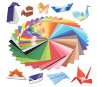 Origami Paper, 200 Sheets Coloured Folding Paper in 40 Bright Colors, 15cm x 15cm Square Origami Folding for School Arts DIY Craft Projects for Children and Adults(Color:Multicolor)