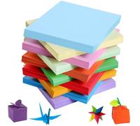 Origami Paper 200 Sheets, Double-Sided Craft Paper, Small Origami Paper Squares, 15 x 15 cm Square Folding Paper, 10 Colours for DIY School Craft Projects