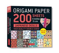 Origami Paper 200 sheets Japanese Dolls 6" (15 cm): Tuttle Origami Paper: Double Sided Origami Sheets Printed With 12 Different Designs - Instructions for 6 Projects Included (Tuttle Specials)