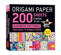 Origami Paper 200 sheets Rainbow Patterns 6" (15 cm)