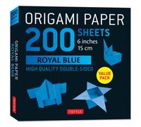 Origami Paper 200 sheets Royal Blue 6" : Solid Royal Blue 200 double-sided origami sheets and folding instructions for 9 projects.