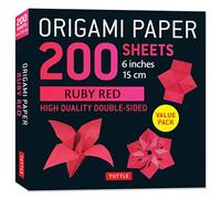 Origami Paper 200 sheets Ruby Red 6" (15 cm): Solid Red Double-Sided Origami Sheets with Instructions for 10 Projects