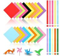 Origami Paper, 200 Sheets Square Coloured Paper with Stars Papers, Double Sided Craft Art Papers, 20 Vivid Colors for Children, Origami Kit for Kids, Adults,Teachers(15 * 15cm)
