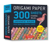 Origami Paper - Japanese Washi Patterns- 4 inch (10cm) 300 sheets : Tuttle Origami Paper: High-Quality Origami Sheets Printed with 12 Different Designs