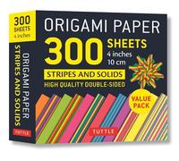 Origami Paper 300 sheets Stripes and Solids 4" (10 cm): Tuttle Origami Paper: High-Quality Origami Sheets Printed with 12 Different Designs: ... ... Sheets Printed with 12 Different Designs