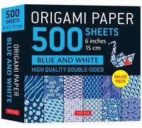 Origami Paper 500 sheets Blue & White 6" (15 cm) : Tuttle Origami Paper: Double-Sided Origami Sheets Printed with 12 Different Patterns (Instructions for 5 Projects Included)