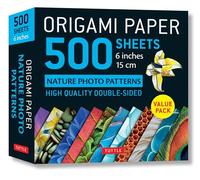 Unbranded Apparel Origami Paper – 500 Sheets, Double-Sided, 12 Nature Photo Designs – 6" (15 cm)