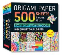 Origami Paper 500 sheets Rainbow Watercolors 6" (15 cm): Tuttle Origami Paper: High-Quality Double-Sided Origami Sheets Printed with 12 Different ... ... (Instructions for 5 Projects Included)