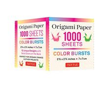 Origami Paper Color Burst 1,000 sheets 2 3/4 in (7 cm): 12 Unique Radial Patterns perfect for Modular Origami - Tuttle Origami Paper: High-Quality ... ... (Instructions for Origami Crane Included)