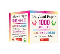 Origami Paper Color Burst 1,000 sheets 2 3/4 in (7 cm): 12 Unique Radial Patterns perfect for Modular Origami - Tuttle Origami Paper: High-Quality ... ... (Instructions for Origami Crane Included)