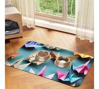 Origami Paper Crane Print Pet Feeding Mat Dog Mat for Food and Water Bowl Dogs Water Dispenser Mat Dogs Accessories