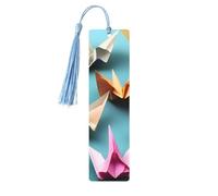 Origami Paper Crane Print Wooden Bookmarks Beautiful Notebook Accessories for Men Women Book Lovers