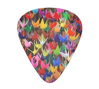 Origami Paper Cranes 3 Different Thickness Abstract Art Colorful Celluloid Guitar Pick Plectrums For Bass, Music Lovers Guitar PlayersElectric, Acoustic Guitars Includes 0.46mm, 0.71mm, 0.96mm