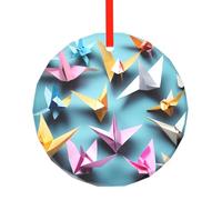 Origami Paper Cranes Christmas Tree Set With Ornaments,Ornament Gift Decor For New Year Door Wall Decor