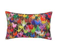 Origami Paper Cranes Double-Sided Plush Pillow Cover - Soft And Breathable Decorative Pillowcase Pillow Protectors Bedroom Pillowcase Couch Pillowcase Car Pillowcase