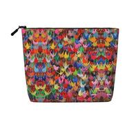 Origami Paper Cranes Patterned Women's Cosmetic Bag, Single Layer Toiletry Bag, Suitable for Daily Storage, Travel, and Business Trips.