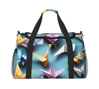 Origami Paper Cranes Print Ample Space Travel Duffle Bag Carry On Tote 19.7x13x10.2 in Stylish Tote for Gym