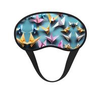 Origami Paper Cranes Print Blackout Sleep Mask - Side Sleeper Eye Cover, Soft Comfort, Perfect for Travel, Meditation