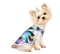 Origami Paper Cranes Print Dog Shirt Summer Lightweight Pet T Shirts Soft Breathable Stretchy Cats Dogs Tee Shirt