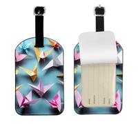 Origami Paper Cranes Print Elegant Tag Stylish tag Luggage Tag 4.3 x 2.76 Inch for Suitcases Travel Bags