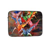Origami Paper Cranes Print Laptop Sleeve, Compact Portable Protection for 15 inch Devices, Pad Tablet, Work, Travel & Office Use