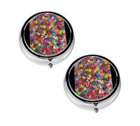 Origami Paper Cranes Print Pill Box 3 Compartment Medicine Pill Case,Portable for Pocket Or Purse Pill Organizer Decorative Metal Medicine Vitamin Organizer Unique Gift