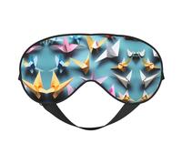 Origami Paper Cranes Print Sleep Eye Mask with Adjustable Strap Soft for Airplane Travel Relax Yoga Nap Meditation