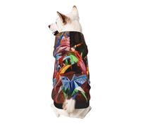 Origami Paper Cranes Printed Dog Hoodie Soft Dog Sweatshirt Cute Cat Dog Clothes for Small Dogs Kitten Puppy, 2XL