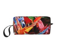 Origami Paper Cranes Printed Makeup Bag with Handle, Lightweight Portable Cosmetic Organiser for Travel, Gym & Daily Use – Gift for Women Girls