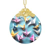 Origami Paper Cranes Xmas Home Decorations Ornaments, Hanging Christmas Tree Gift Pendant For Holiday Cheer