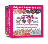 Origami Paper in a Box - Japanese Washi Patterns 200 sheets: 6x6 Inch High-Quality Origami Paper and 32-page Instructional Book