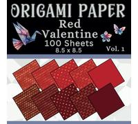 Origami Paper Red Valentine: Double sided Origami and craft paper sheets-Volume 1