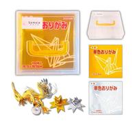 Origami Paper Single Color Gold・Silver 6 X 6 Inch (15X15cm) 100 Sheets Each,Storage Container Set