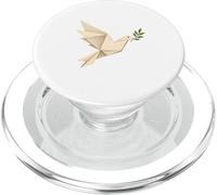 Origami Peace Dove Olive Branch Minimalist Design PopSockets PopGrip for MagSafe