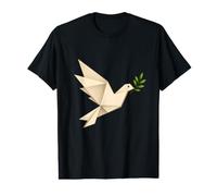 Origami Peace Dove Olive Branch Minimalist Design Value Graphic T-Shirt