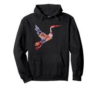 Origami red-crowned crane Japanese cherry blossoms T crane Pullover Hoodie
