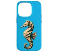 Origami Seahorse Design: Unique, Colorful Sea Life Art Case for iPhone 14 Pro