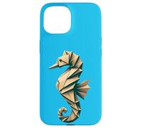 Origami Seahorse Design: Unique, Colorful Sea Life Art Case for iPhone 15