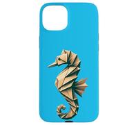 Origami Seahorse Design: Unique, Colorful Sea Life Art Case for iPhone 15 Plus