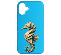 Origami Seahorse Design: Unique, Colorful Sea Life Art Case for iPhone 16 Plus