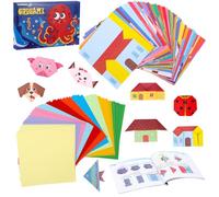 Origami Set for Kids 6-12, 352 Sheets Origami Papers with 72 Patterns and and Guiding Book, Square Folding Craft Papers DIY Art and Craft Travel Activity Gifts for Boys Girls